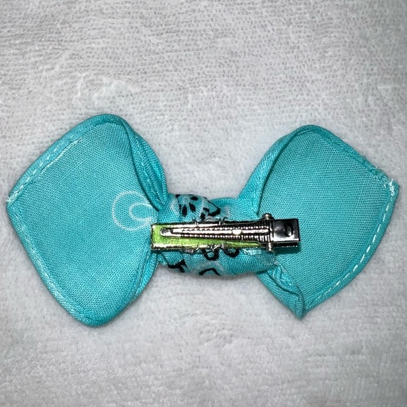 Teal Paisley Rockabilly Bandana Knotted Hair Bow - Picture 8 of 11